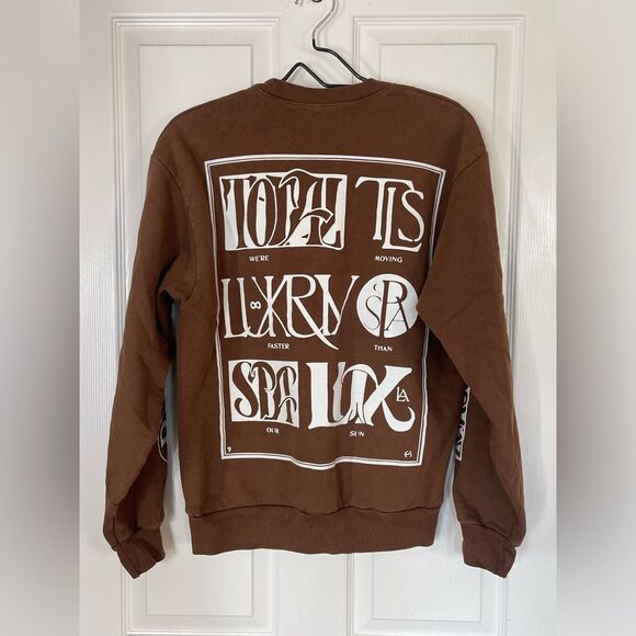 Total Luxury Spa Brown Monogram Sweatshirt size M - Picture 3 of 8